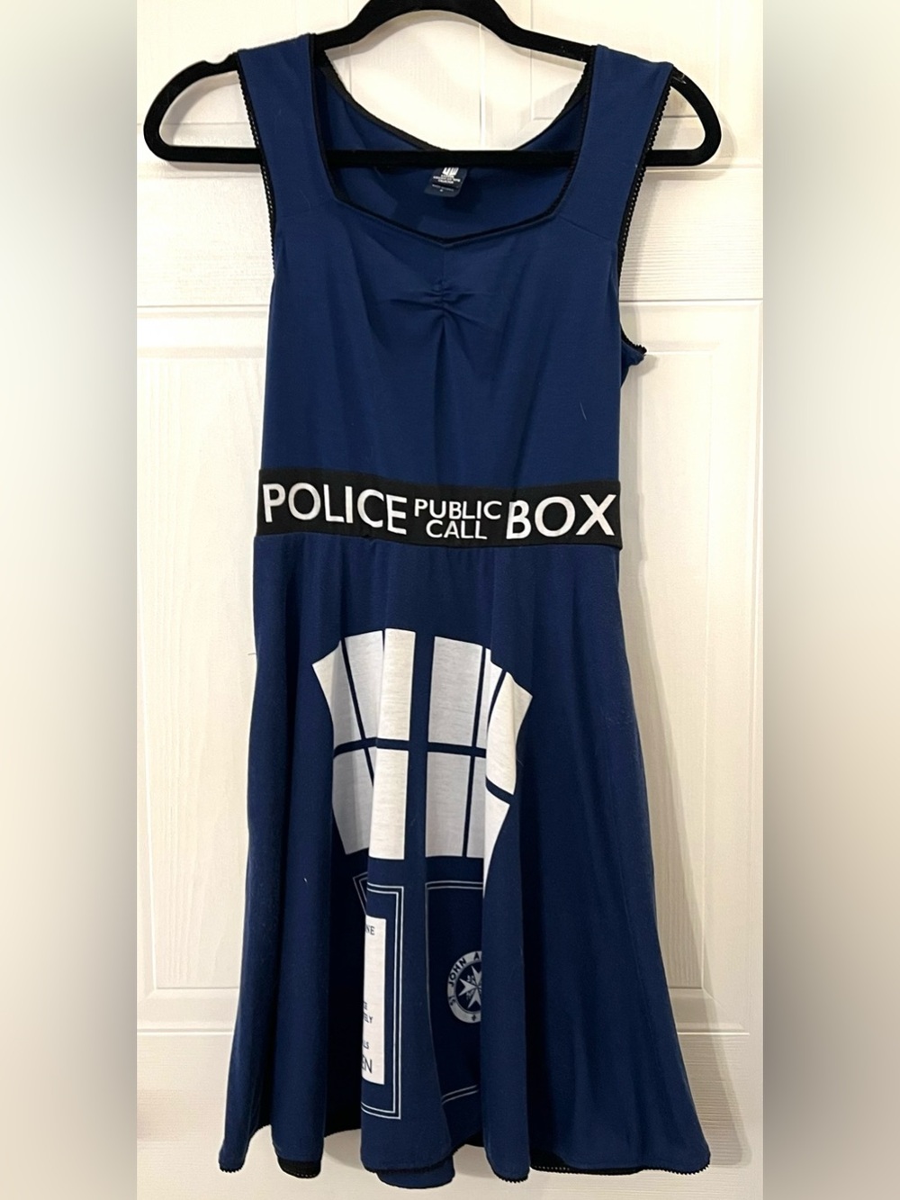 Hot Topic Navy Blue TARDIS Police Box Mini Dress - Picture 3 of 8